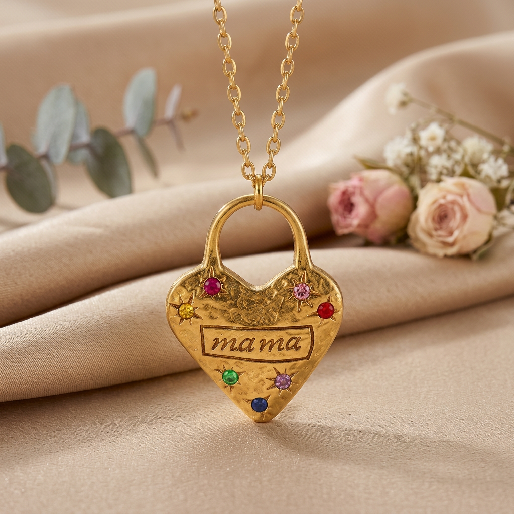 Collar Mamá Candado - (Acero Quirúrgico Waterproof) - Mimiló