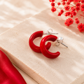 Aros Piedra Natural Coral - (Plata de Ley 925) - Mimiló
