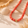 Collar de Resina Coral - (Acero Quirúrgico Waterproof) - Mimiló