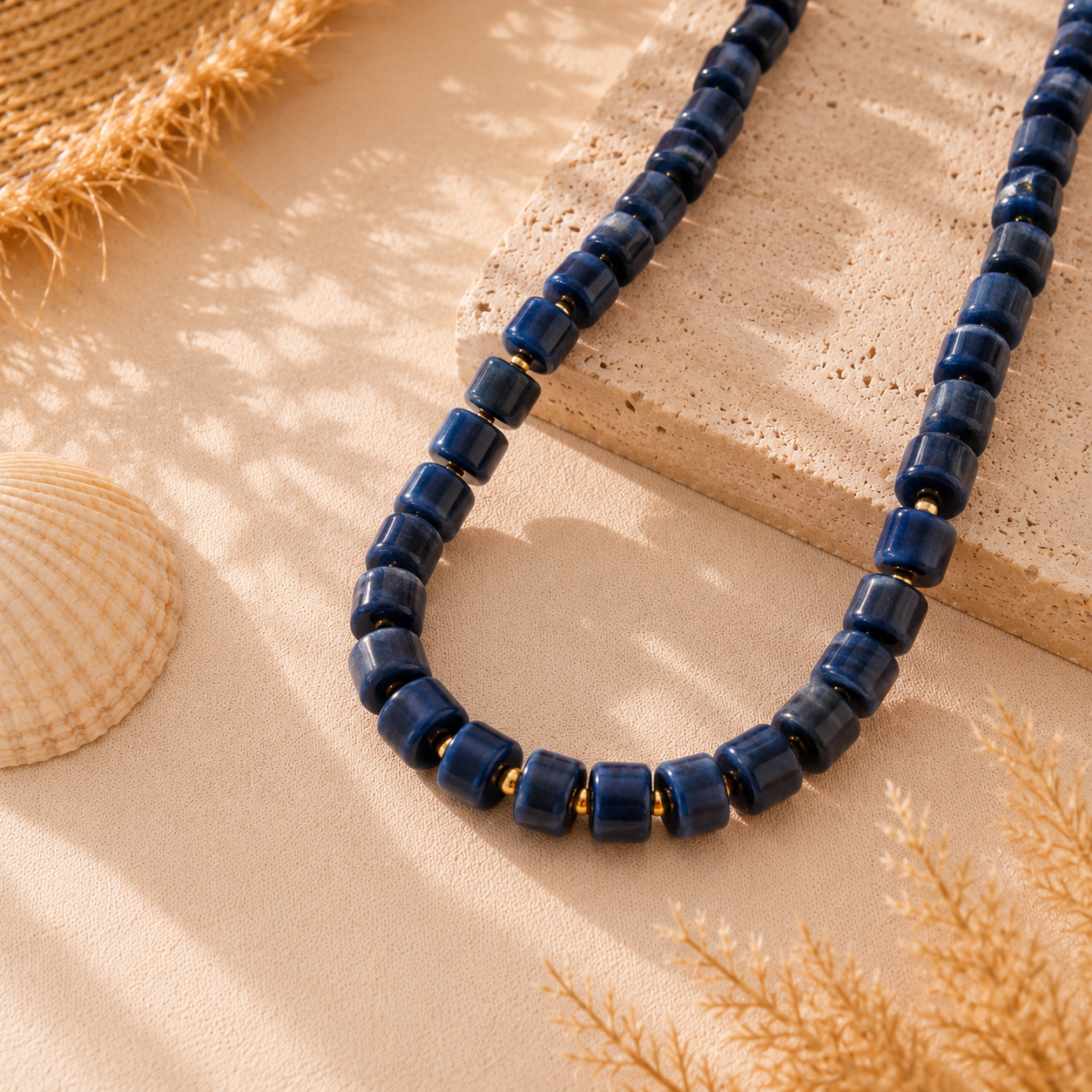 Collar de Resina Azul Marino - (Acero Quirúrgico Waterproof) - Mimiló