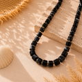 Collar de Resina Negro Azabache - (Acero Quirúrgico Waterproof) - Mimiló