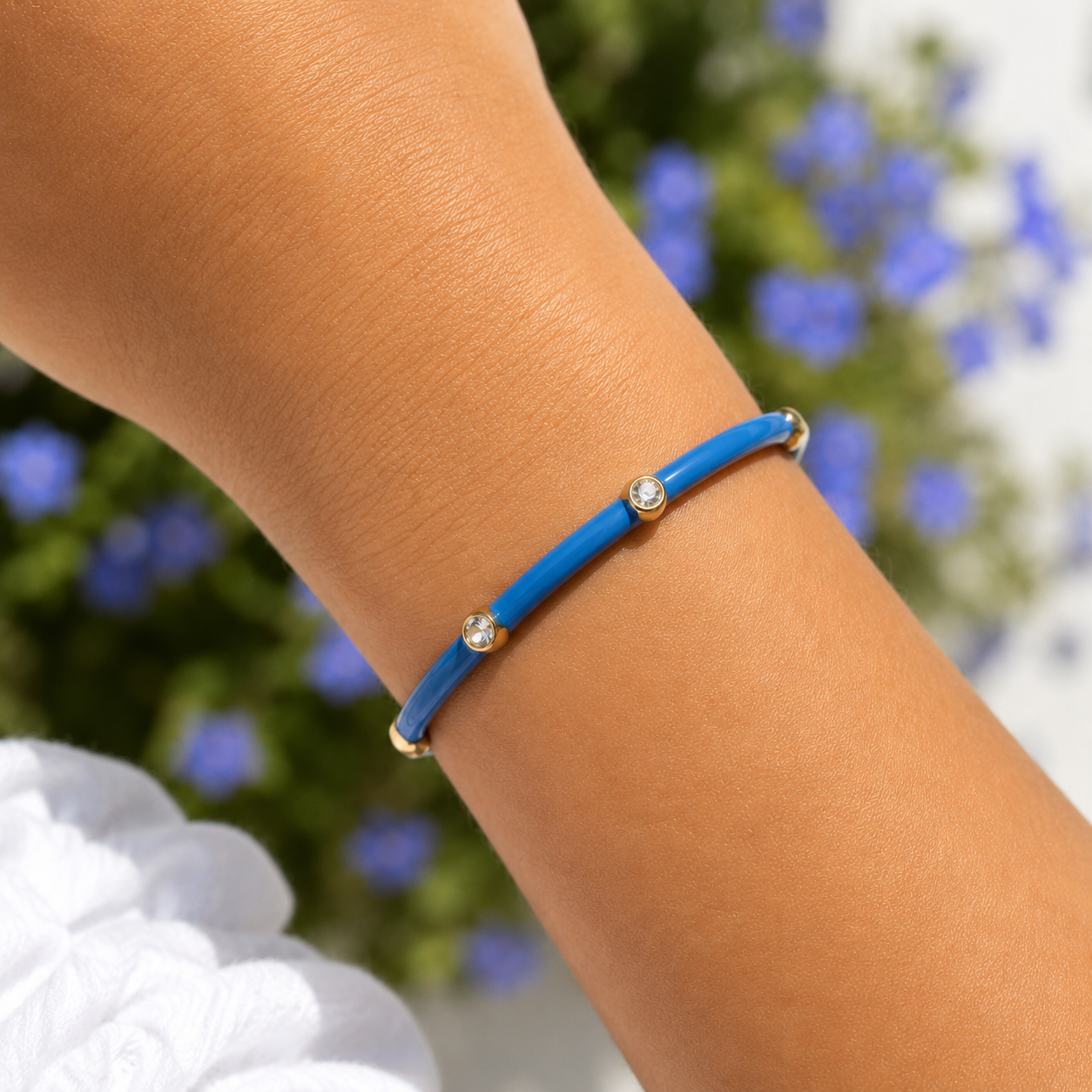 Pulsera Esmalte New Azul - (Acero Quirúrgico Waterpoof)