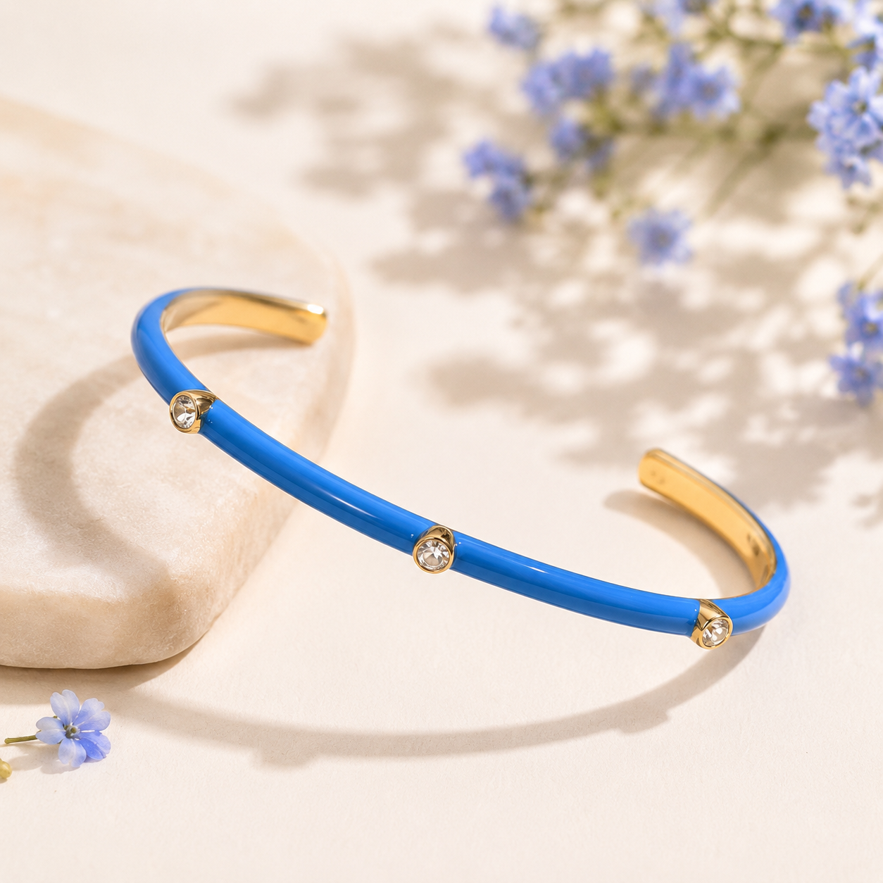 Pulsera Esmalte New Azul - (Acero Quirúrgico Waterpoof)
