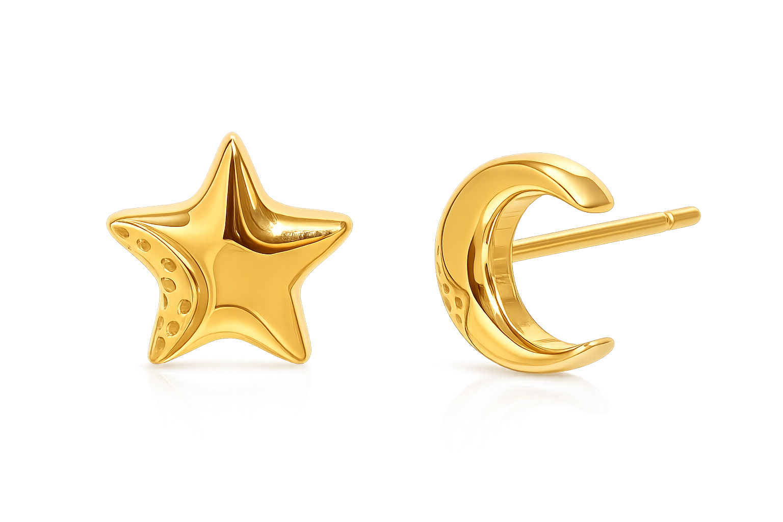 Pendientes New Estrella Luna - (Acero Quirúrgico Waterproof)