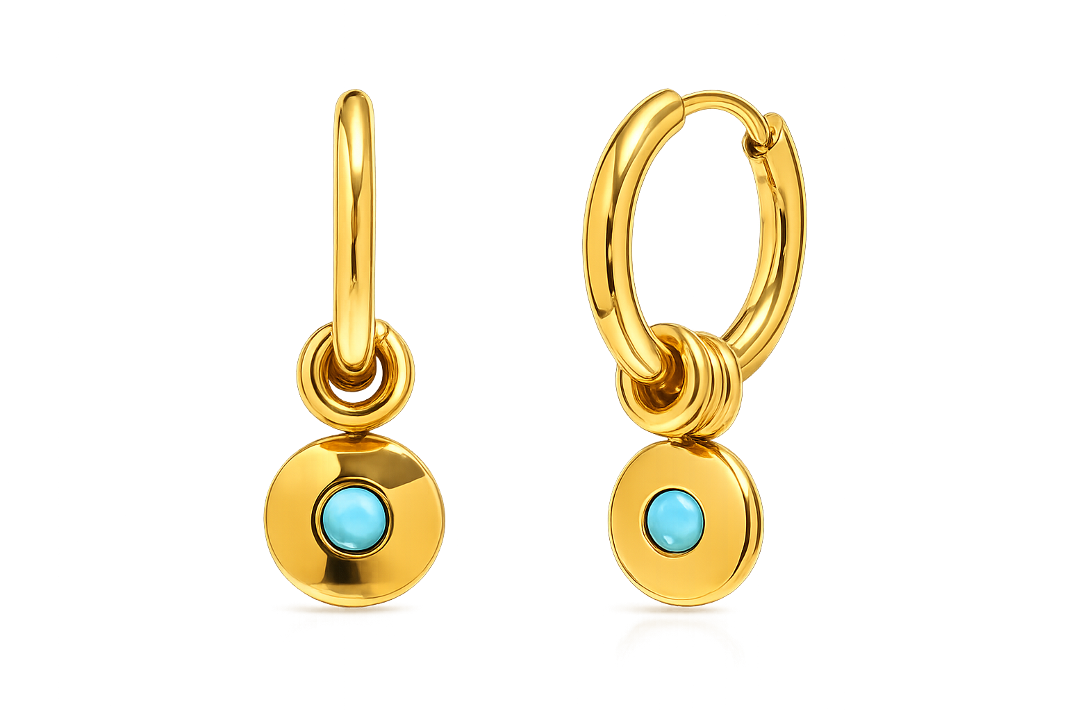 Aros Alicia Turquesa - (Acero Quirúrgico Waterproof)