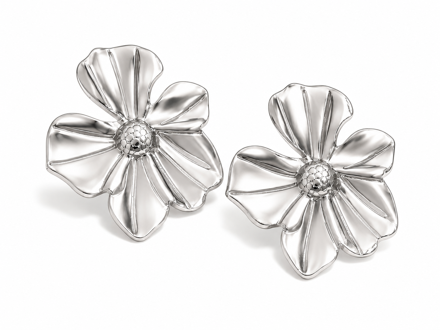 pendientes-acero-flor-martinica-plata