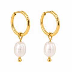 Pendientes Aritos Perla - (Acero Quirúrgico Waterproof)