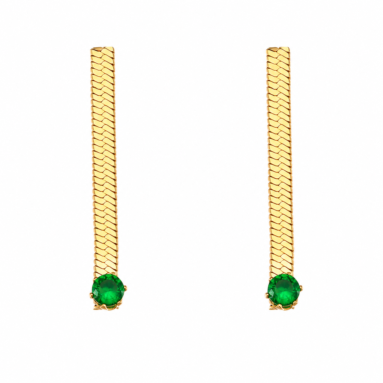 Pendientes Sena Verde - (Acero Quirúrgico Waterproof)