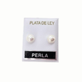 Pendientes Perla Nacar 6 mm - (Plata de Ley 925)
