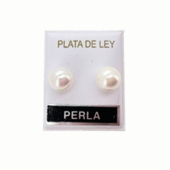 Pendientes Perla Nacar 8 mm - (Plata de Ley 925)