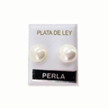 Pendientes Perla Nacar 10 mm  - (Plata de Ley 925)