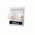 Pendientes Perla Nacar 12 mm - (Plata de Ley 925)