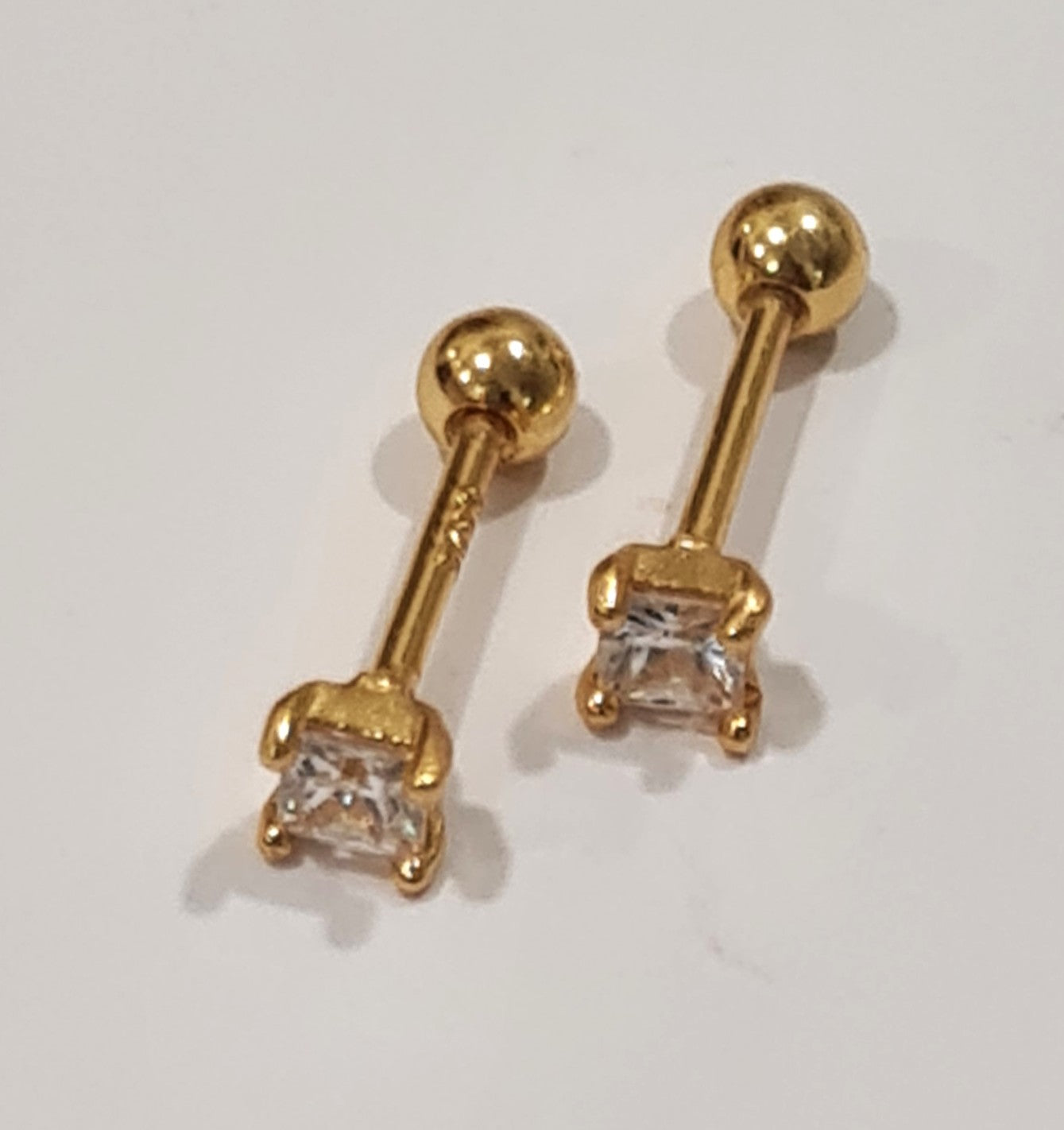 Pendientes Mini Cuadradito - (Plata de Ley 925)