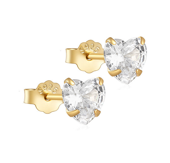 Pendientes Mini Corazones tamaño L - (Plata de Ley 925)