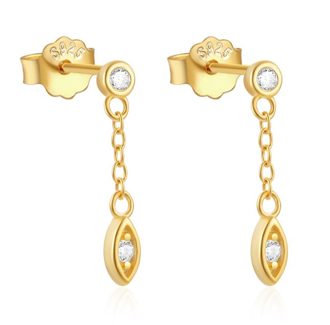Pendientes Danubio Oro - (Plata de Ley 925)