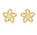 Pendientes Flower Oro - (Plata de Ley 925)