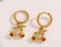 Pendientes Cerezas Rojas - (Acero Quirúrgico Waterproof)