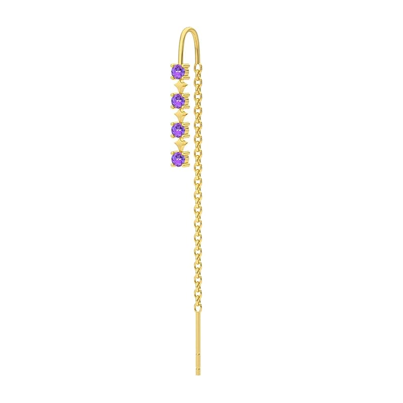 Pendientes Cascada Violetas - (Plata de Ley 925) - Mimiló