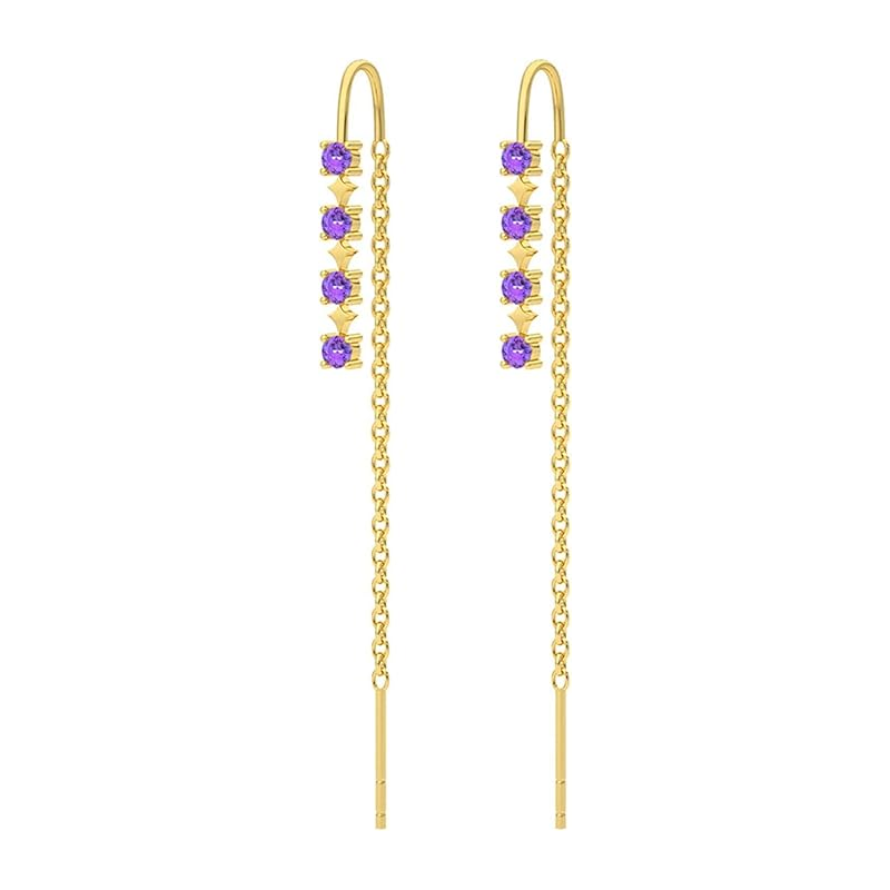 Pendientes Cascada Violetas - (Plata de Ley 925) - Mimiló