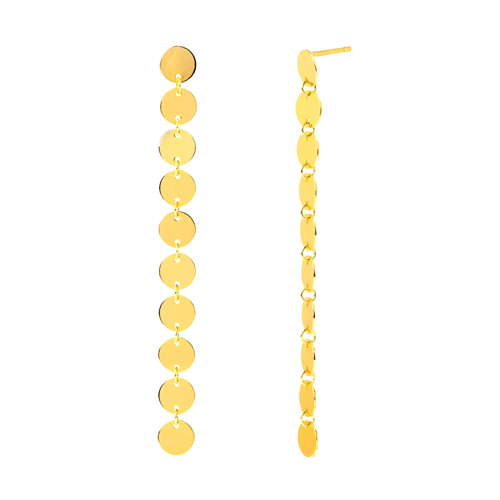 Pendientes Chapitas Oro - (Plata de Ley 925) - Mimiló