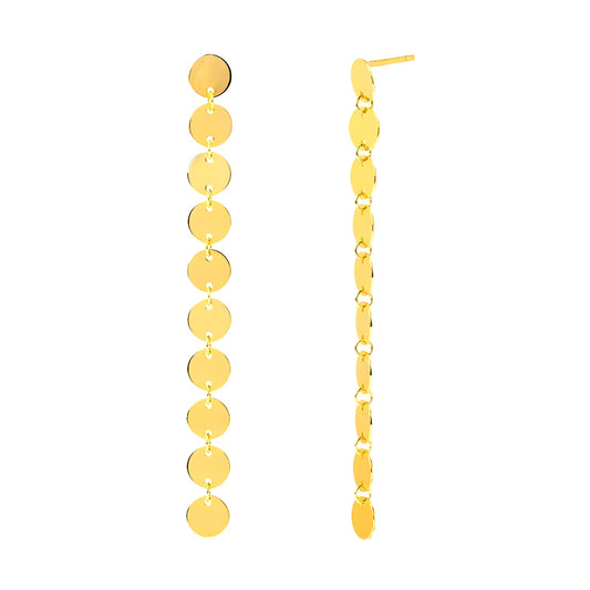 Pendientes Chapitas Oro - (Plata de Ley 925) - Mimiló