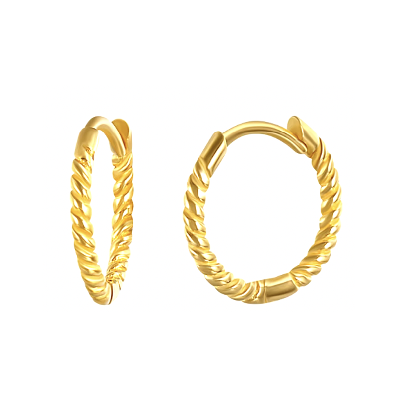 Aros Cordón Fino Oro 8mm - (Plata de Ley 925) - Mimiló