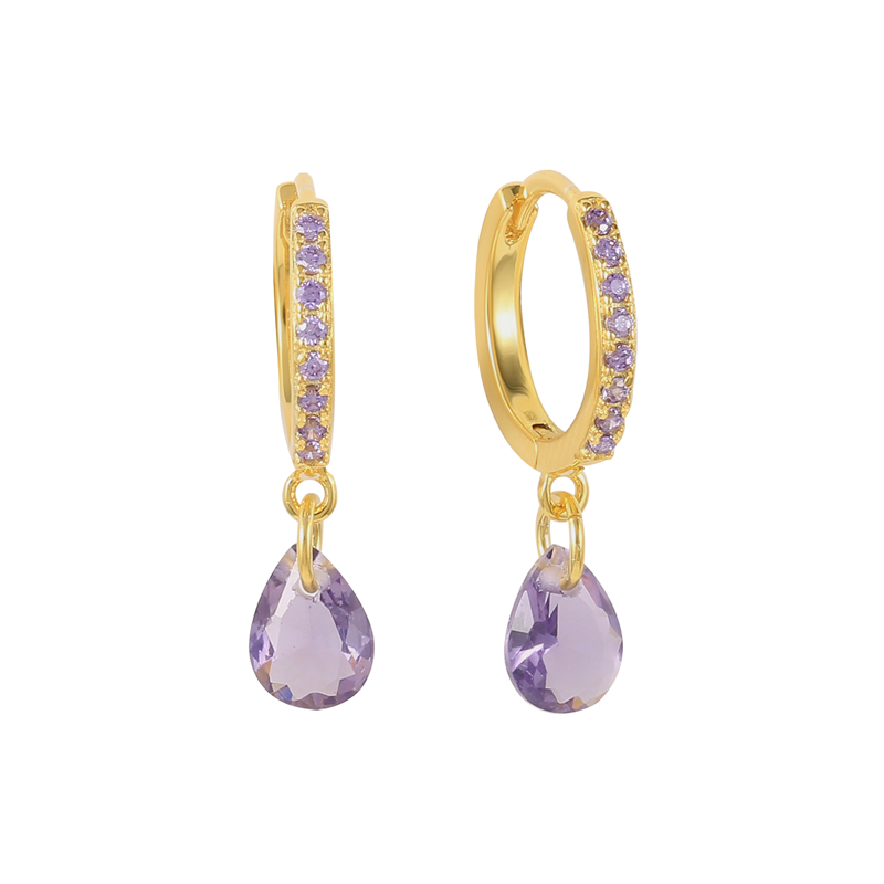 Aro Gran Gota Violeta - (Plata de Ley 925) - Mimiló
