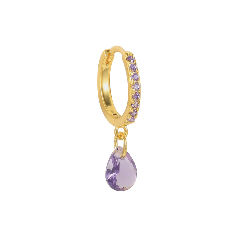 Aro Gran Gota Violeta - (Plata de Ley 925) - Mimiló