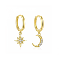 Aros Brill Astros Oro - (Plata de Ley 925) - Mimiló