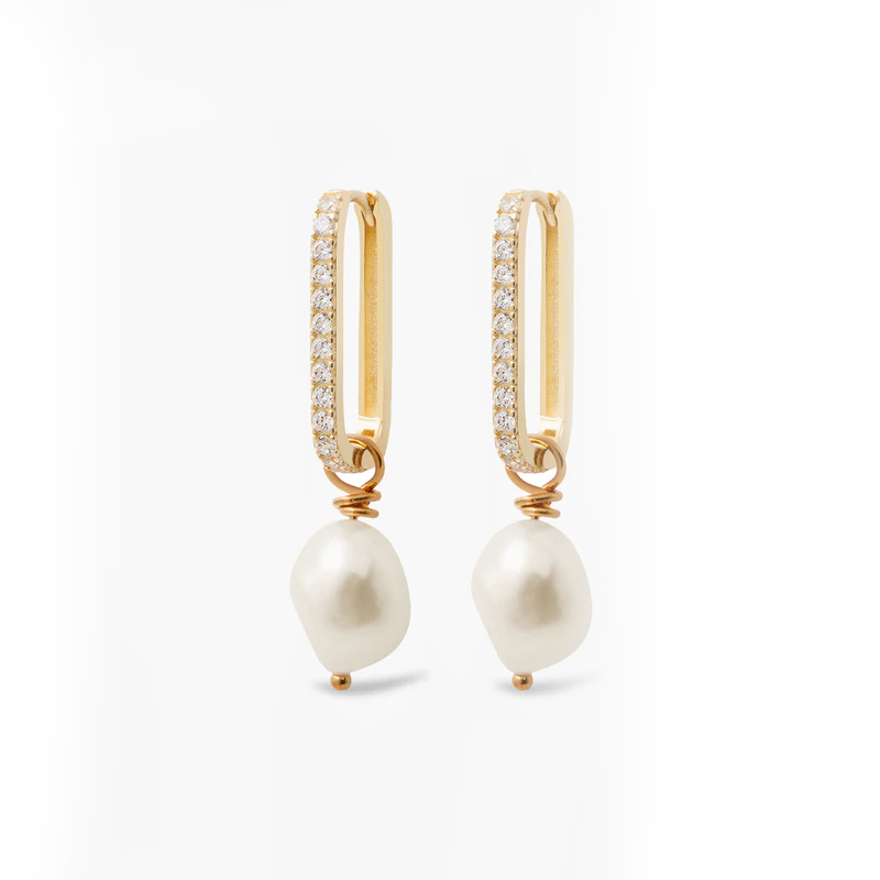 Aros Largos Perla - (Plata de Ley 925) - Mimiló