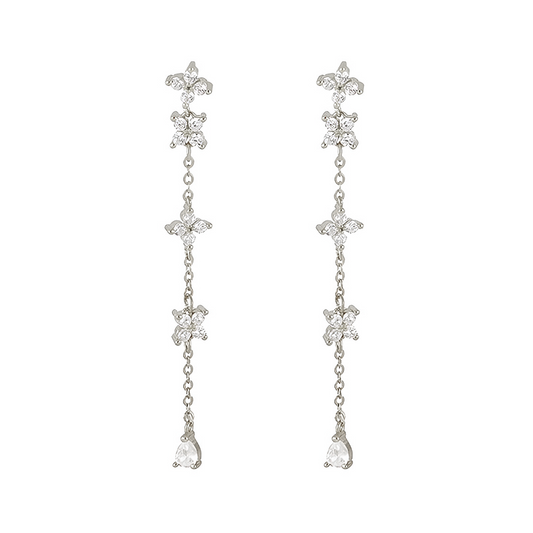 Pendientes Cadena Brilli Plata - (Plata de Ley 925) - Mimiló