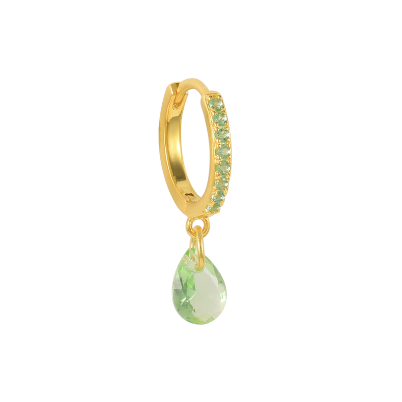 Aro Gran Gota Verde - (Plata de Ley 925) - Mimiló