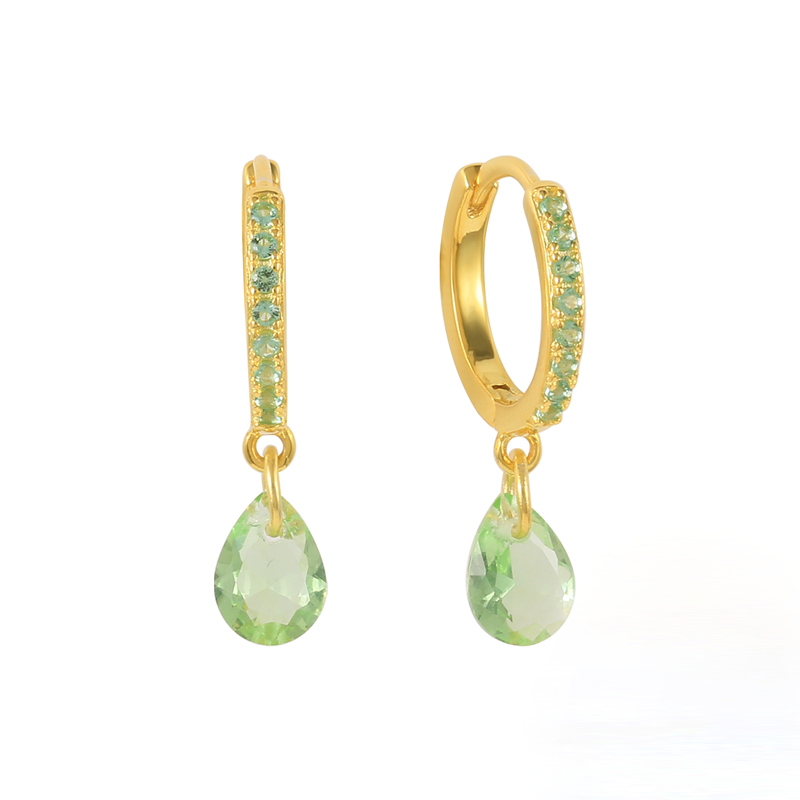 Aro Gran Gota Verde - (Plata de Ley 925) - Mimiló