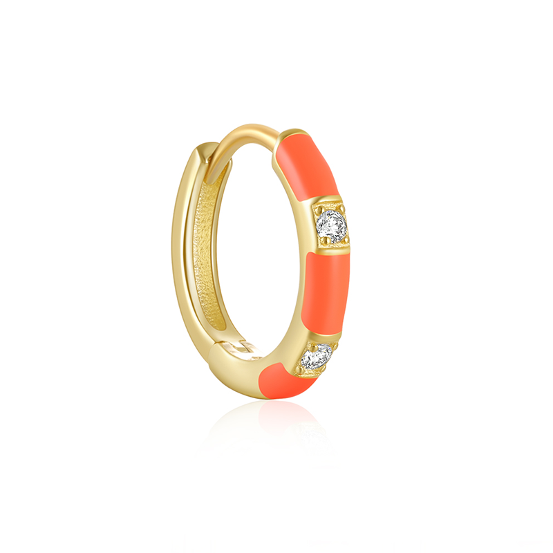 Aros New Bombay Naranja - (Plata de Ley 925) - Mimiló
