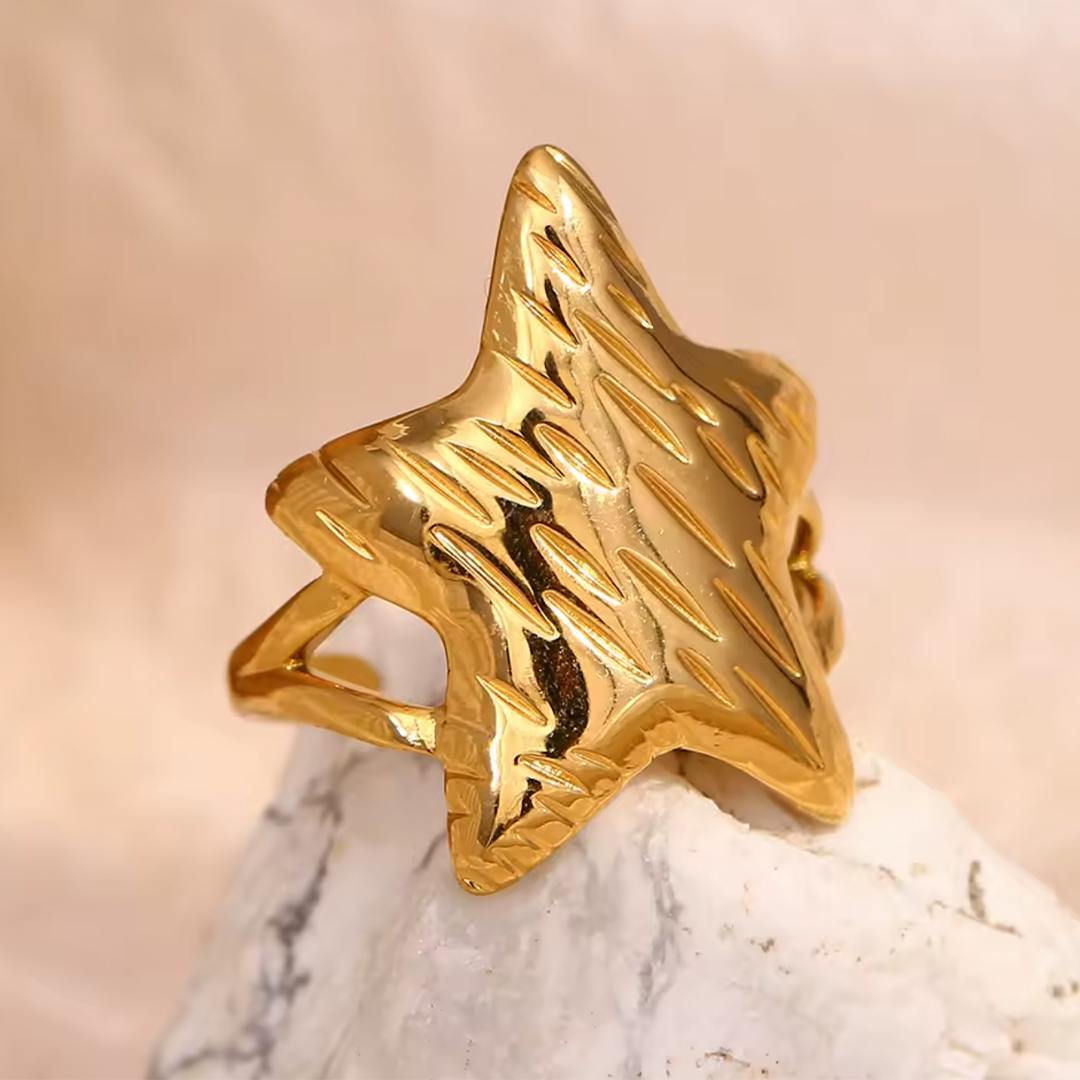 Anillo Estrella - (Acero Quirúrgico Waterproof)