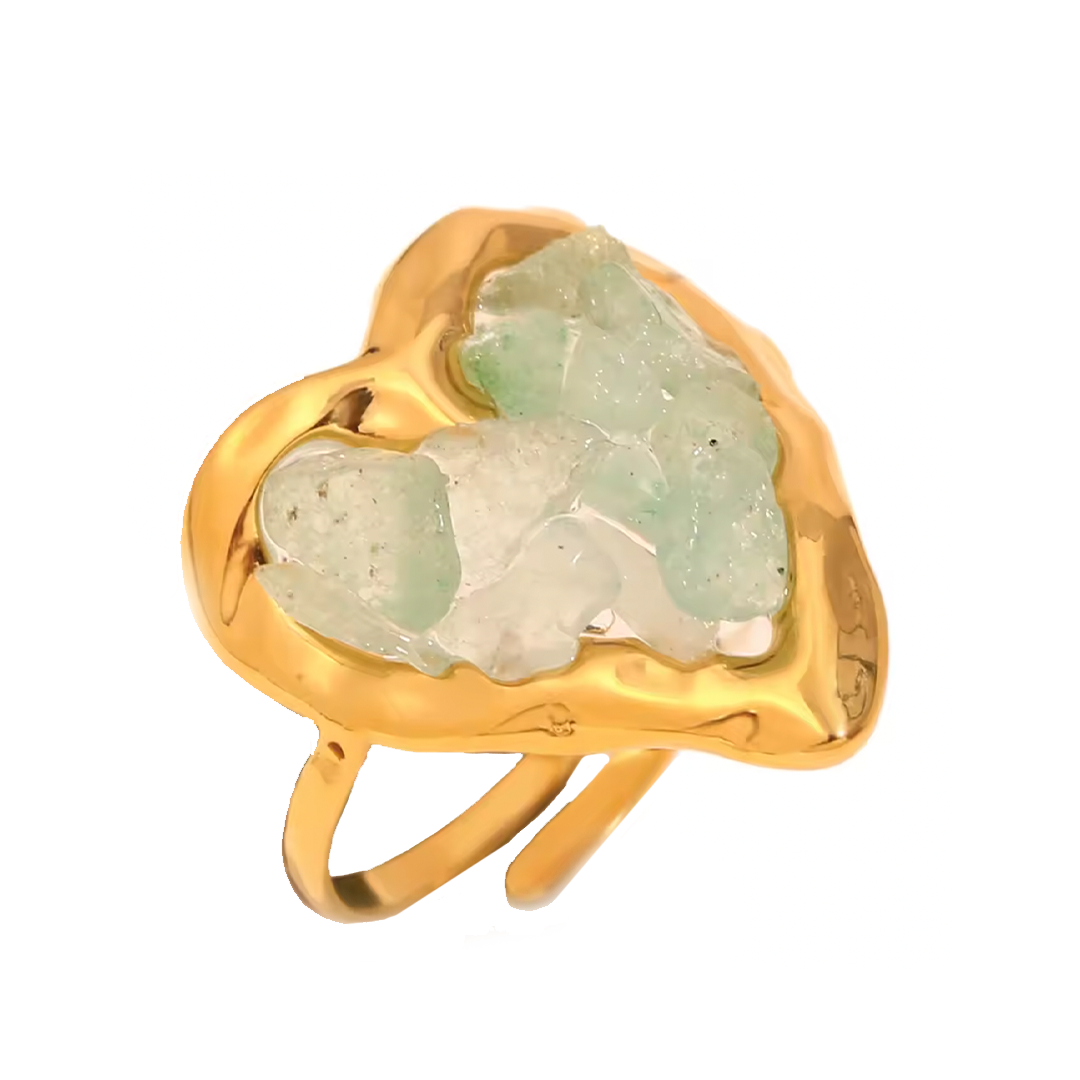 Anillo Corazón Turquesa - (Acero Quirúrgico Waterproof)