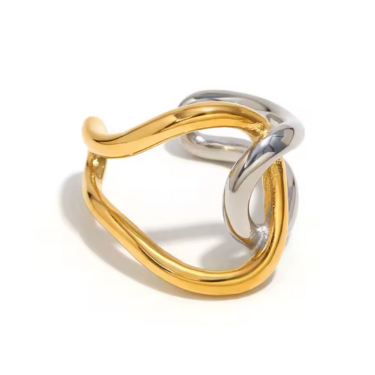Anillo Dogo Bicolor - (Acero Quirúrgico Waterproof)