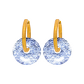 Pendientes Chimo Aro Liso Sodalita - (Petra: Acero Quirúrgico Waterproof y Piedras) - Mimiló