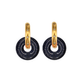 Pendientes Chimo Gold Stone Azul Aro Gordo - (Petra: Acero Quirúrgico Waterproof y Piedras) - Mimiló