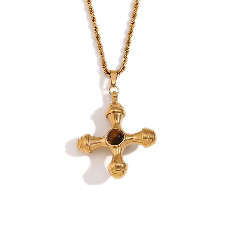 Collar Teresa Ojo De Tigre - (Acero Quirúrgico Waterproof) - Mimiló