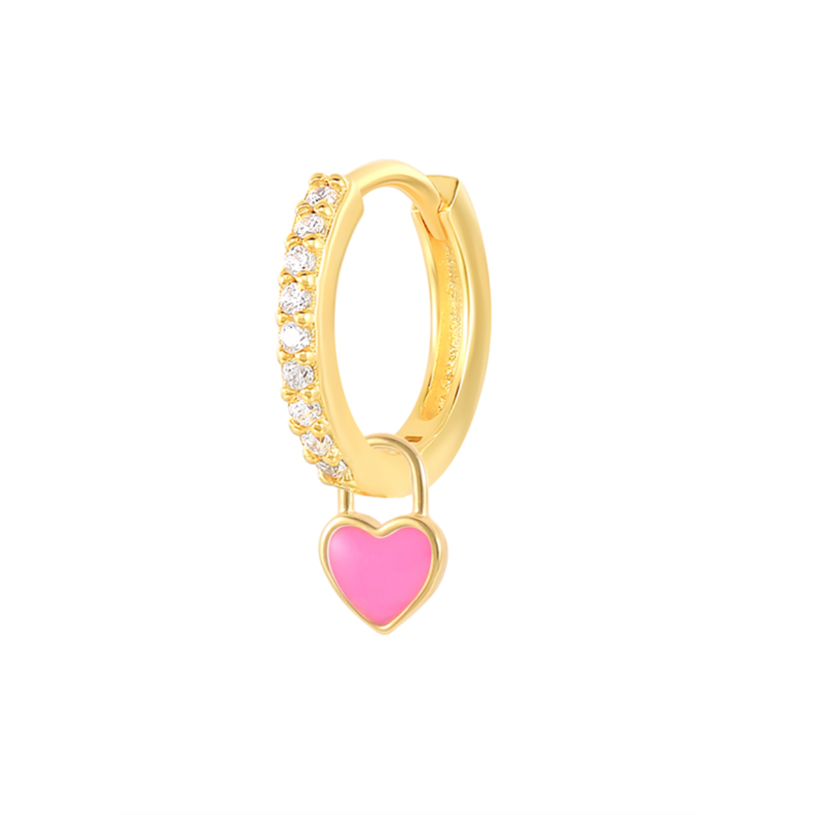 Aros Corazón Pink - (Plata de Ley 925) - Mimiló