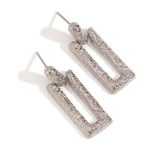 Pendientes Roberta Plata - (Acero Quirúrgico Waterproof) - Mimiló