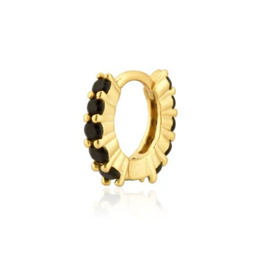 Mini Aros Negros - (Plata de Ley 925)