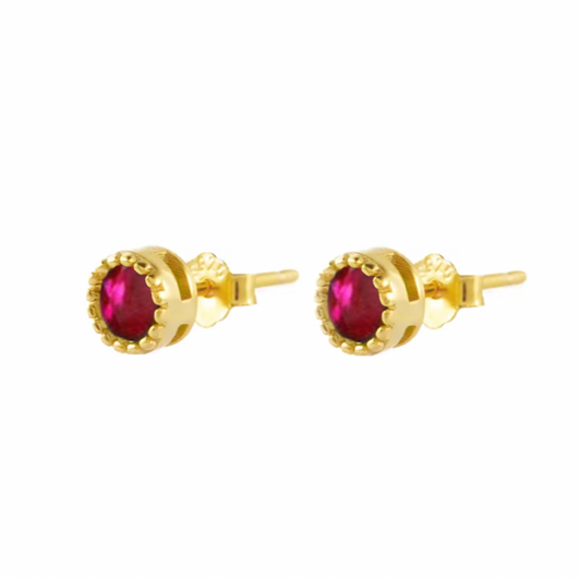 Pendiente Carla Fucsia - (Plata de Ley 925)