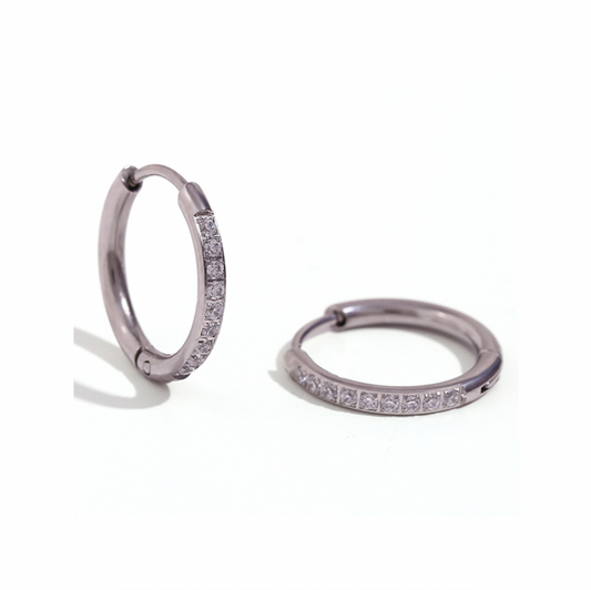 Aros Valentina 16mm Plata - (Acero Quirúrgico Waterproof)