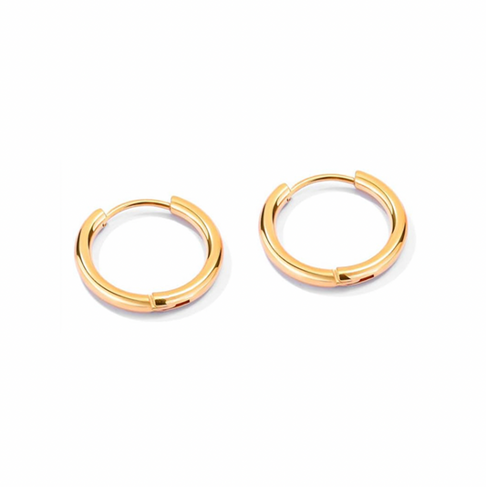 Gran Aro Liso Oro 13mm - (Plata de Ley 925) - Mimiló
