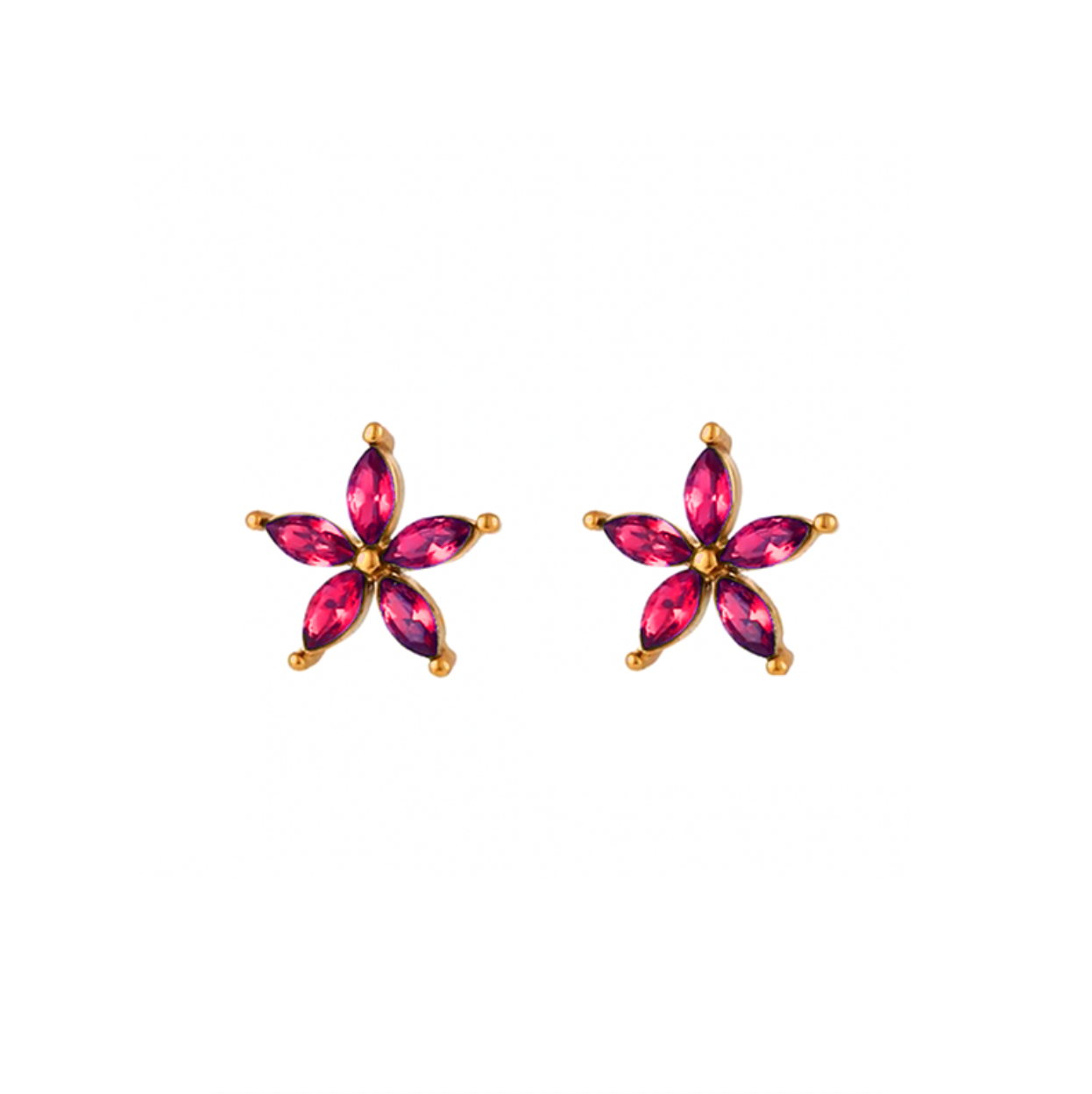 Pendientes Primavera Fucsias - (Plata de Ley 925)