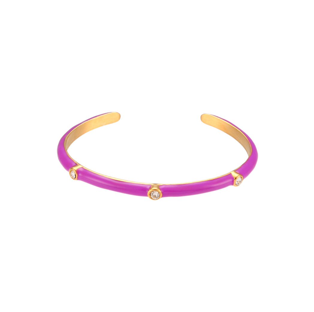 Pulsera Esmalte Lila - (Acero Quirúrgico Waterproof) - Mimiló