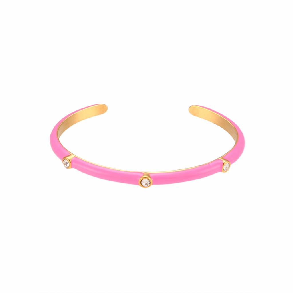 Pulsera Esmalte Rosa - Acero Quirúrgico Waterproof - Mimiló