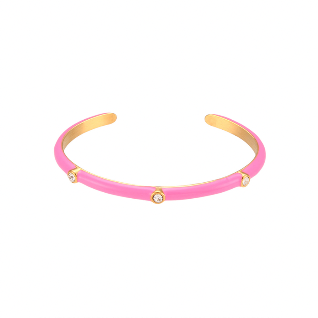 Pulsera Esmalte Rosa - Acero Quirúrgico Waterproof - Mimiló